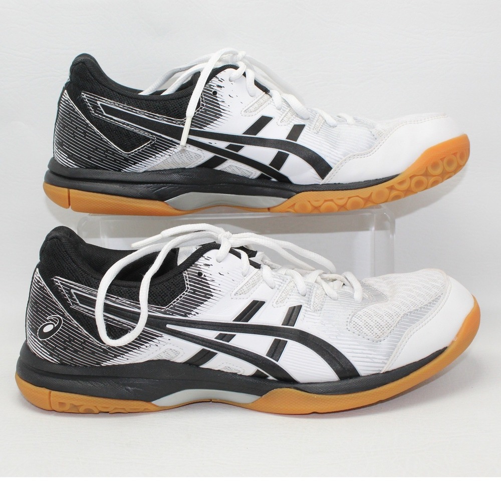 Asics Gel-Rocket 9 Womens 11 White Black Volleyball Shoes 1072A034 Gum Sole‎